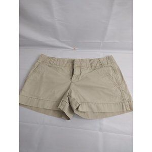 Gap  Womens Chino Shorts Beige Khaki Cotton Zip Close Stretch Size 6
